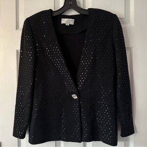 St. John Black Jacket with Silver Accents